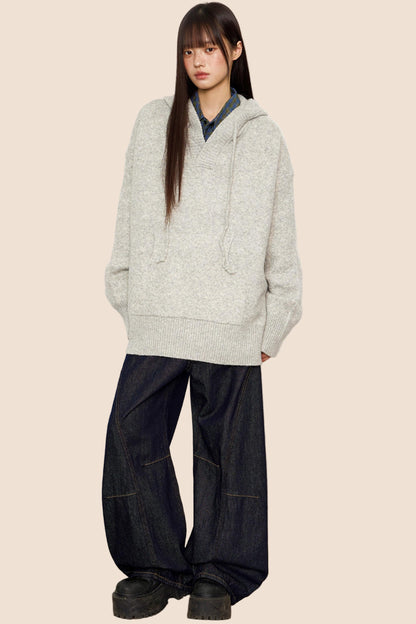 Lazy Vintage V-Neck Knit Sweater