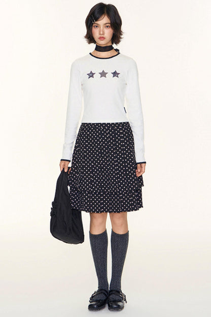 Star Contrast Long Sleeve Top
