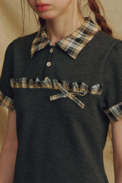 Color Block Bubble Sleeve Dress