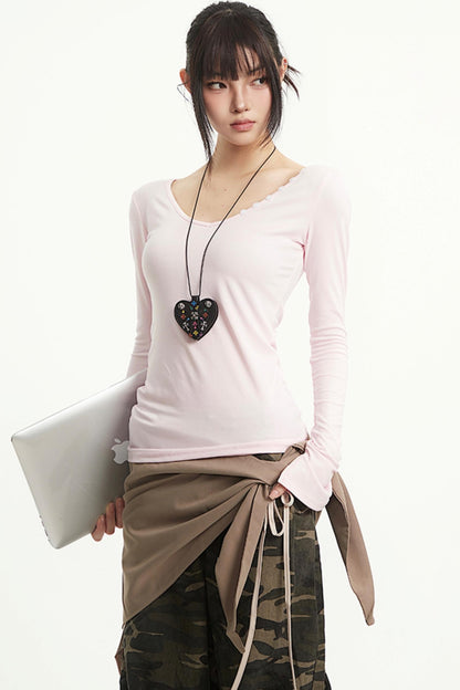 Vintage V-Neck Striped Tee