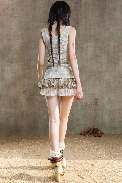 Color-Block Skort Deluxe Skirt