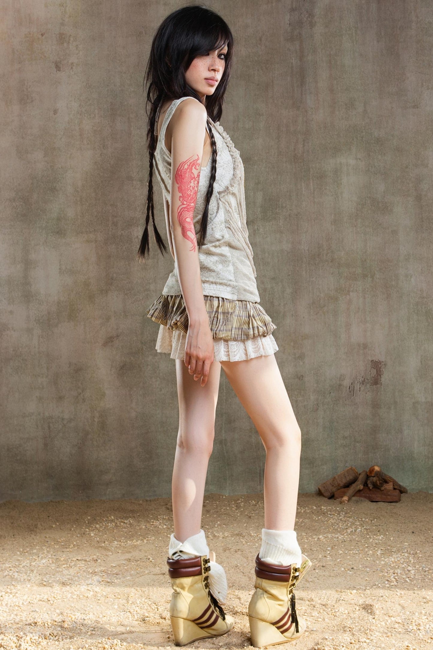 Color-Block Skort Deluxe Skirt