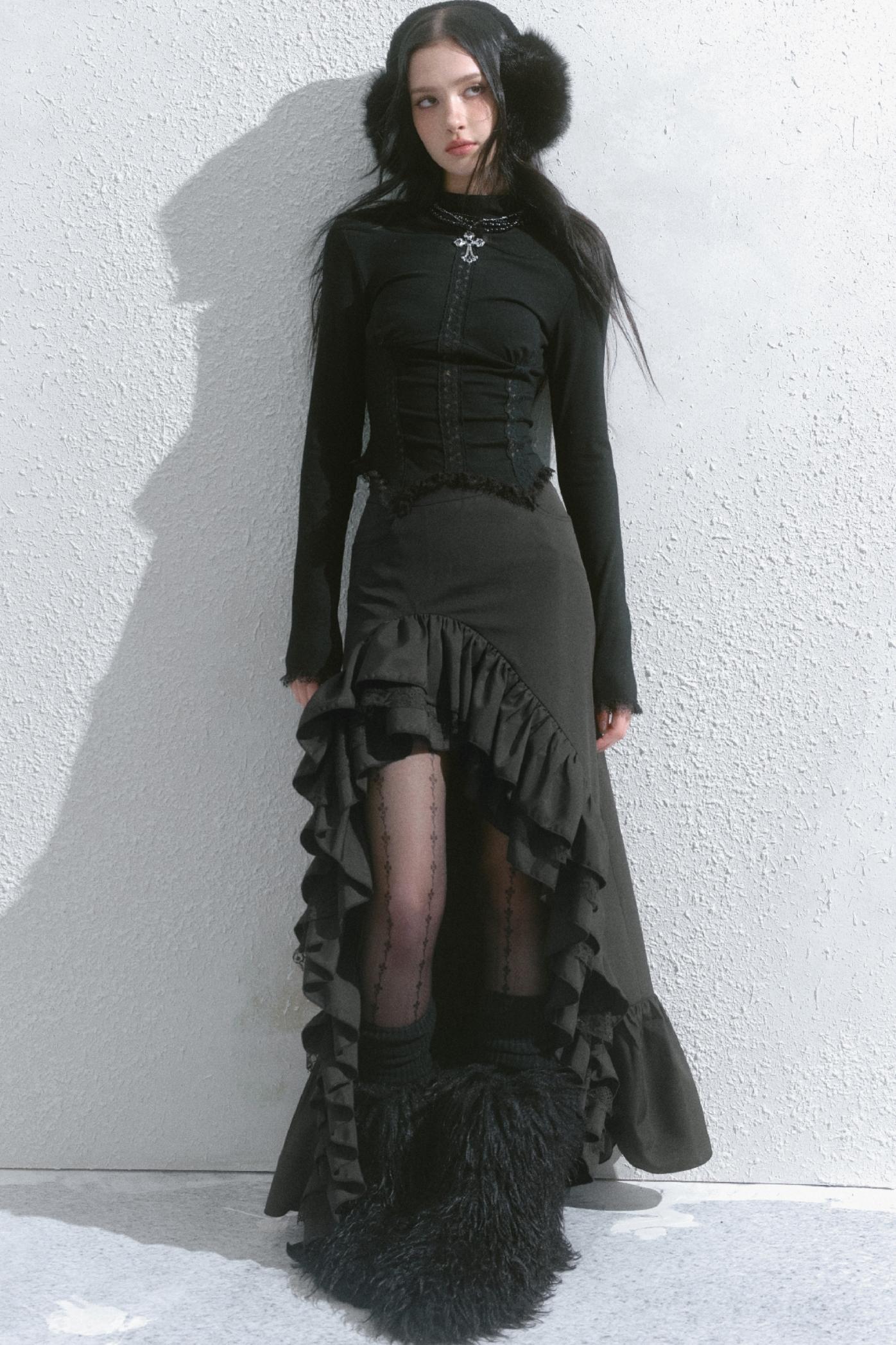 High-Waisted Slimming Long Skirt