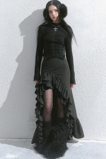 High-Waisted Slimming Long Skirt