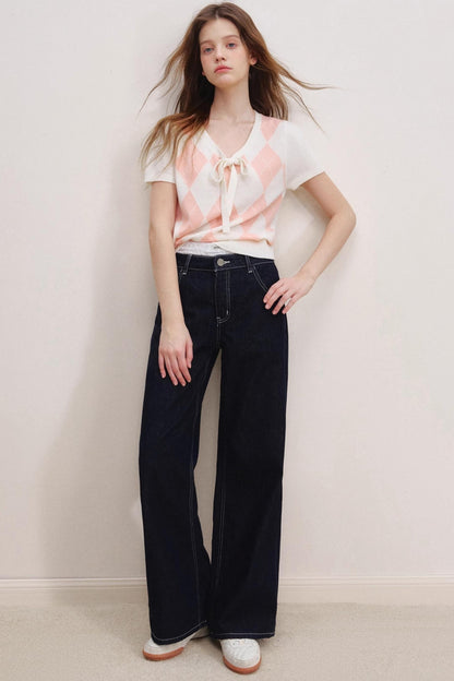 Romantic Lace Wide-Leg Jeans