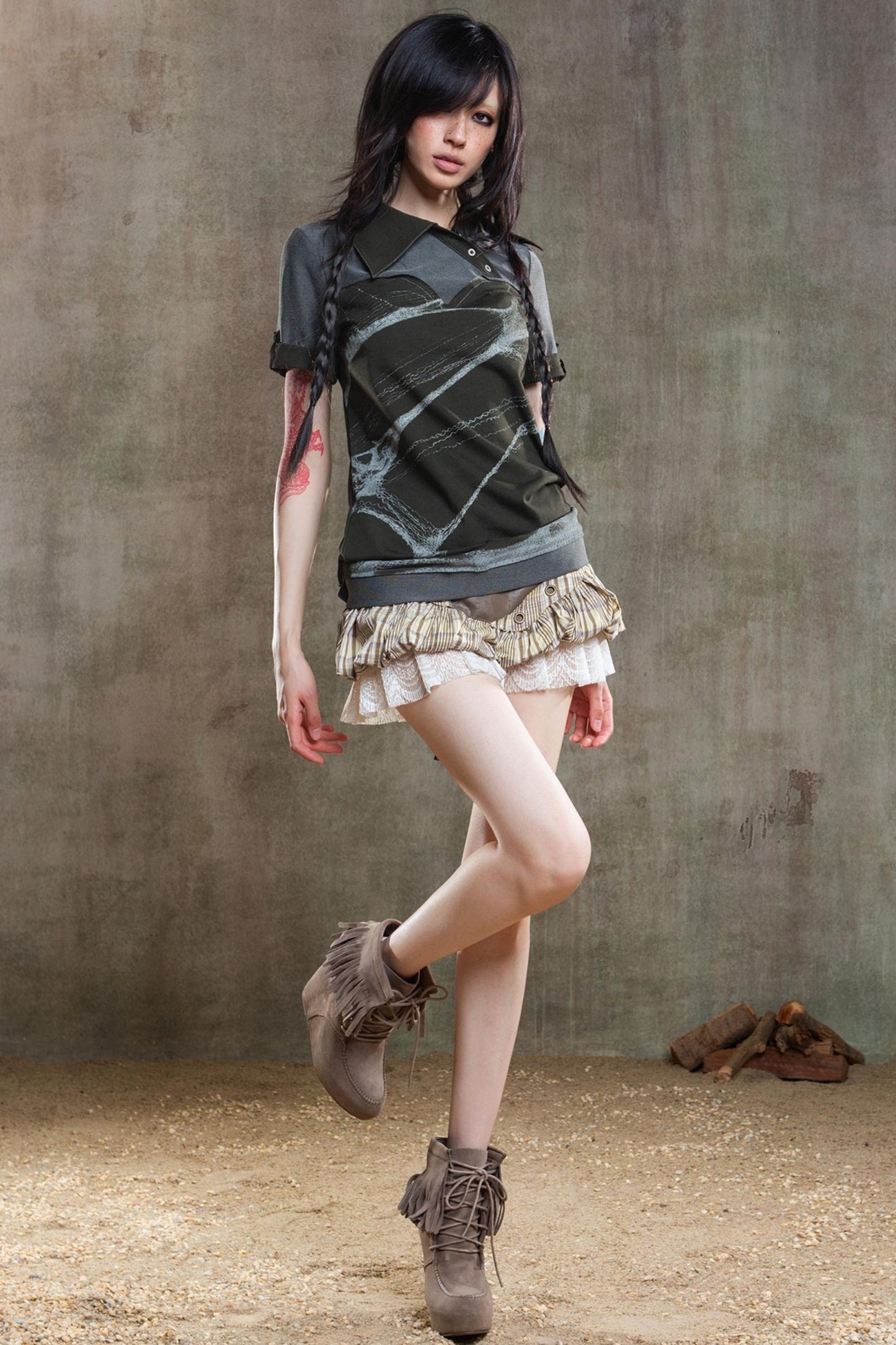 Color-Block Skort Deluxe Skirt