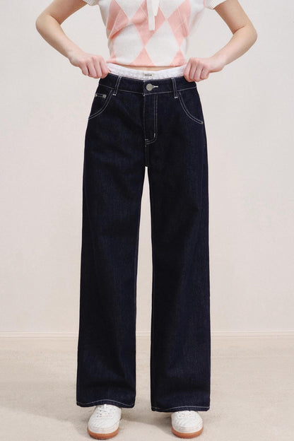 Romantic Lace Wide-Leg Jeans