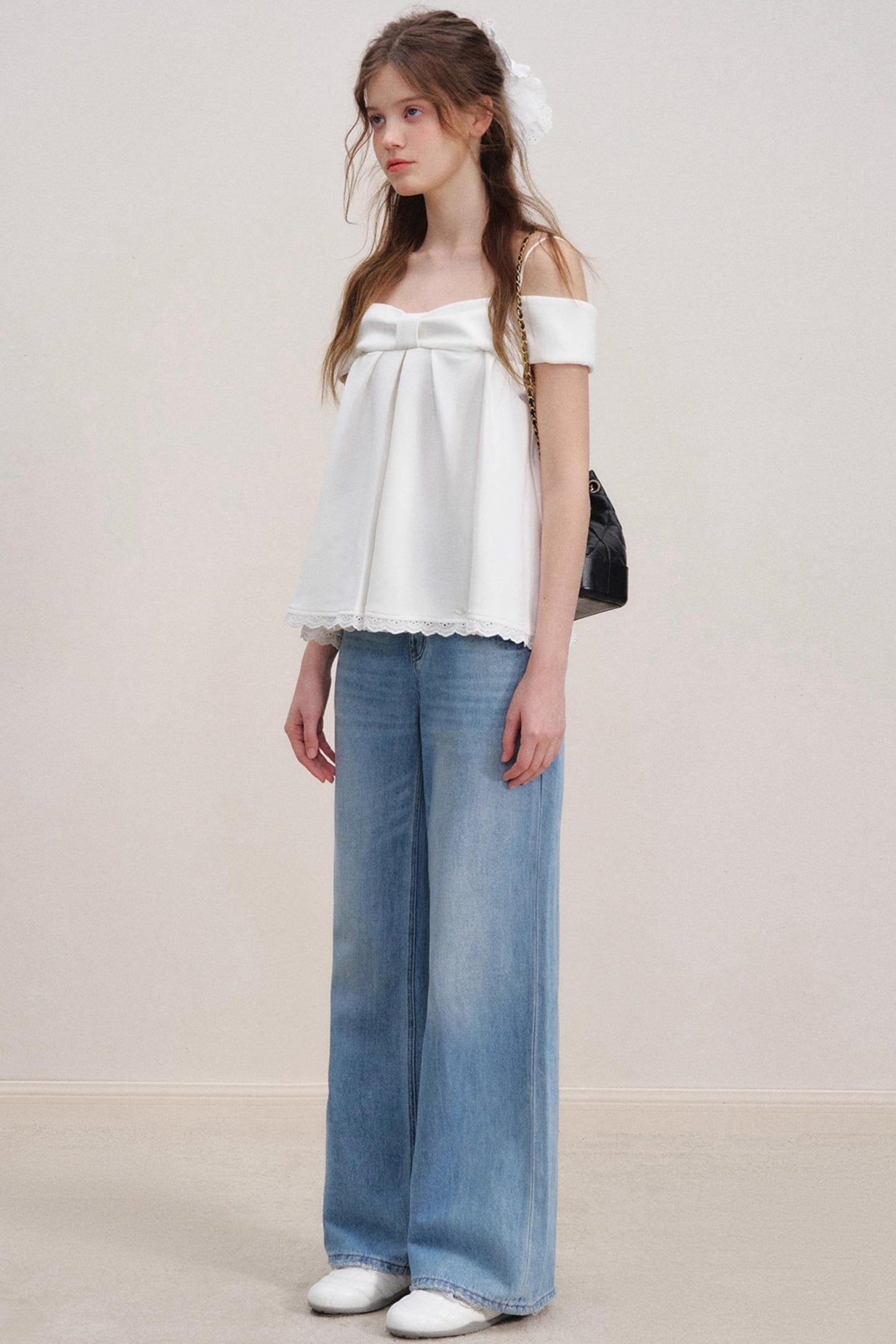 Romantic Lace Wide-Leg Jeans