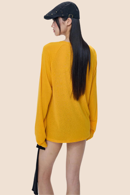 Slanted-Shouldered Summer T-Shirt