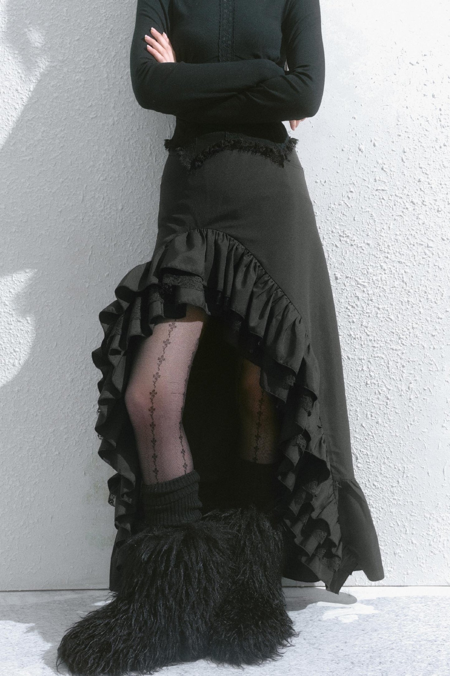 High-Waisted Slimming Long Skirt