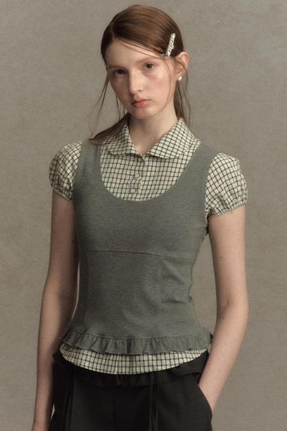 Chic Plaid Bubble Top