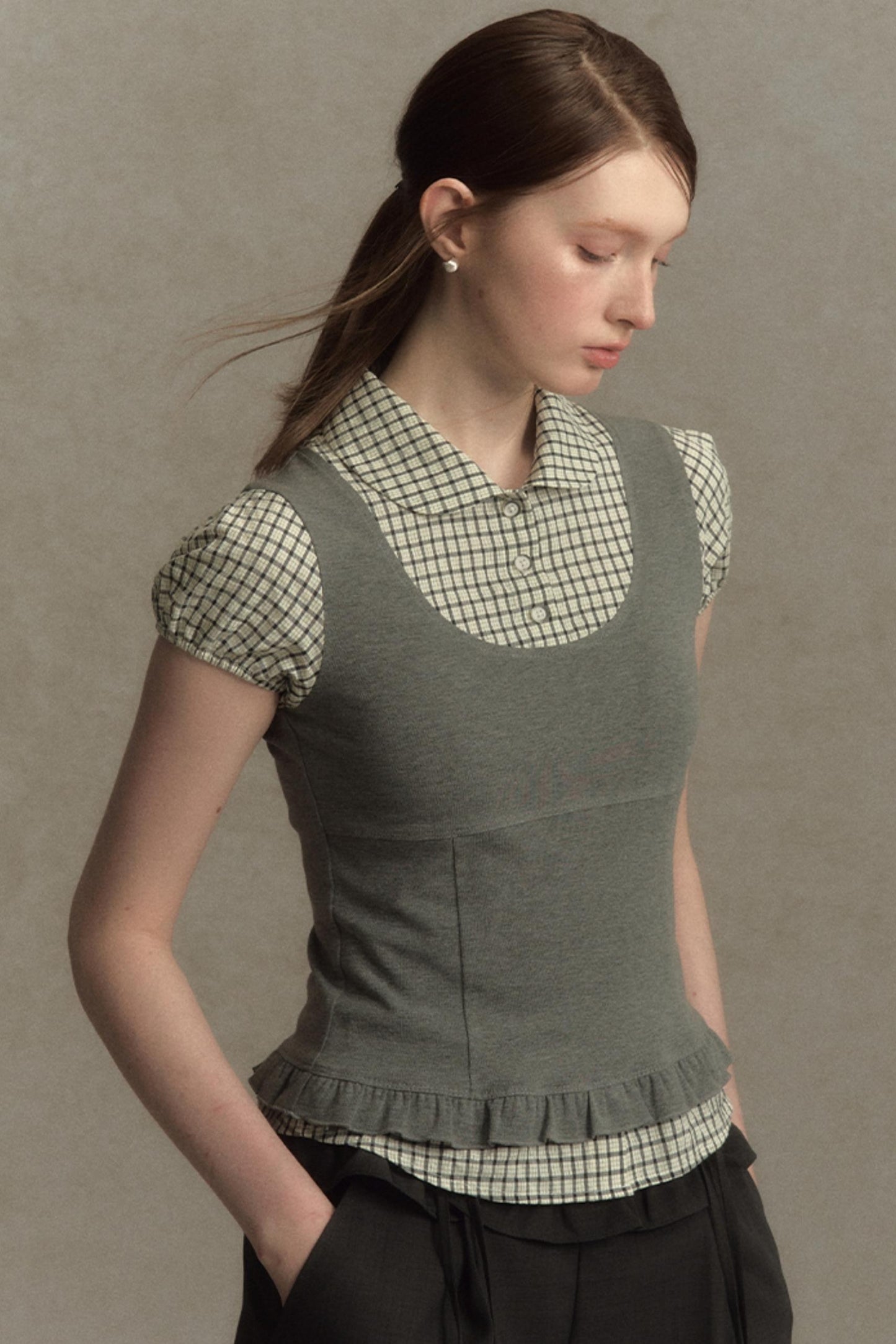 Chic Plaid Bubble Top