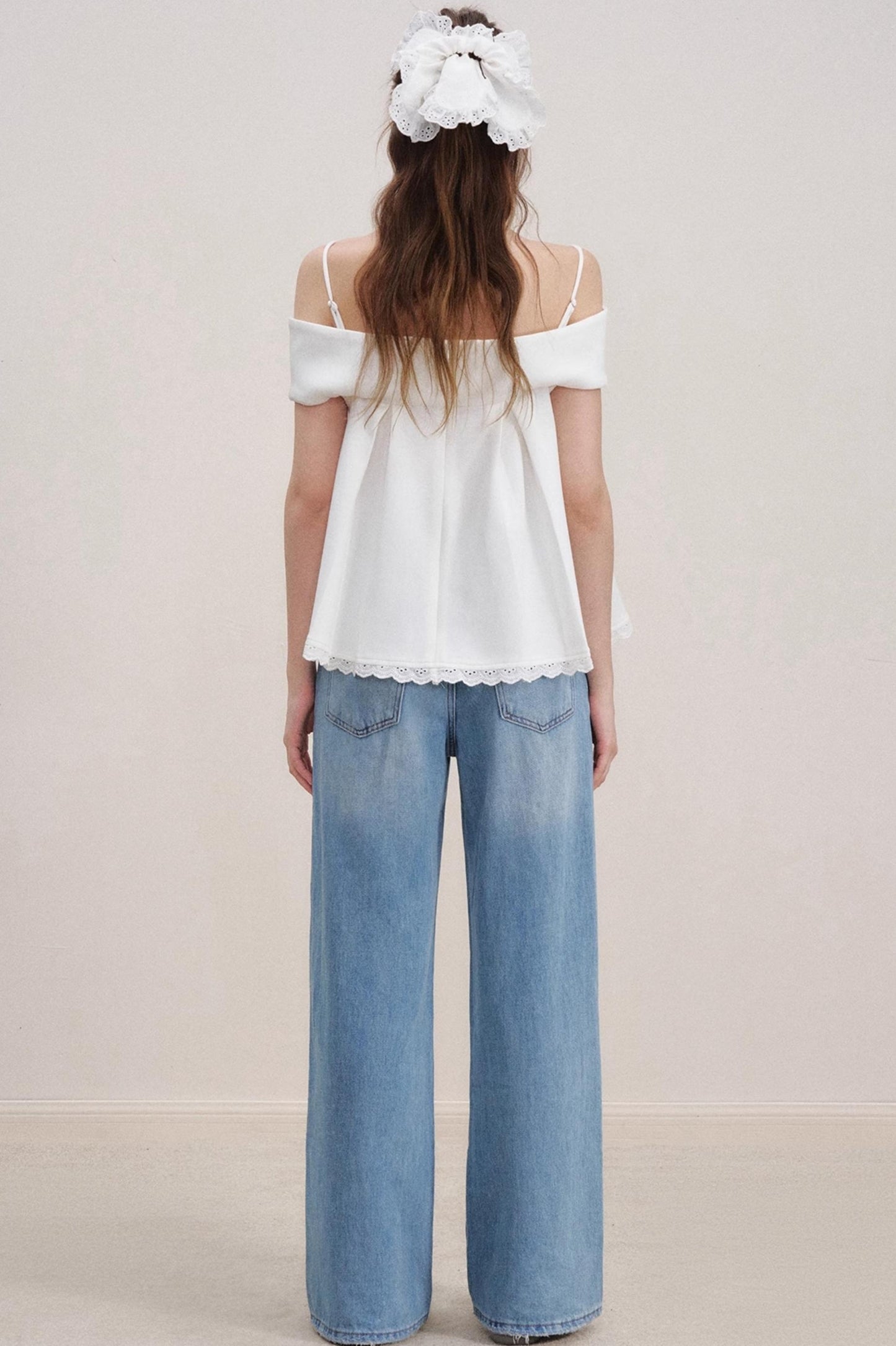 Romantic Lace Wide-Leg Jeans