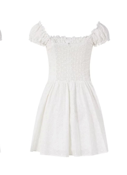 French Square Neck Mini Dress