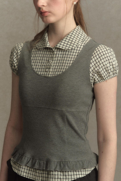 Chic Plaid Bubble Top