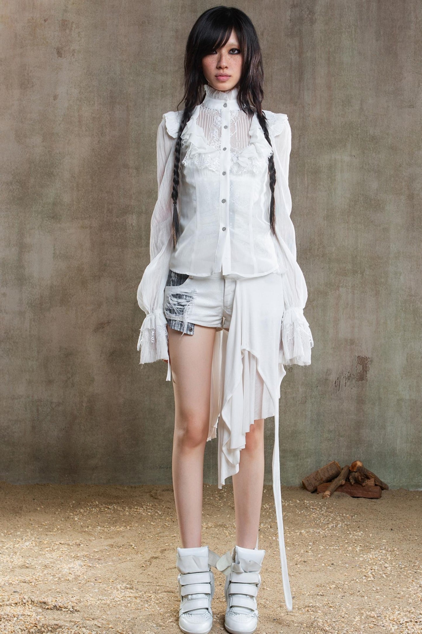 Chiffon Court Tunic Shirt