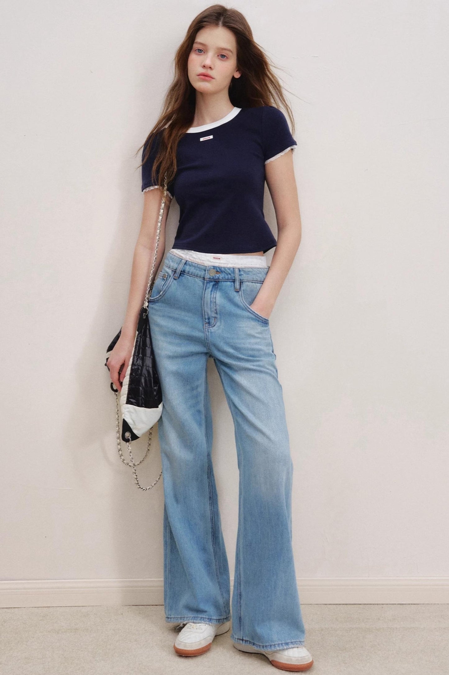 Romantic Lace Wide-Leg Jeans