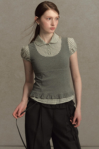 Chic Plaid Bubble Top