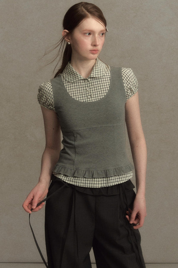 Chic Plaid Bubble Top