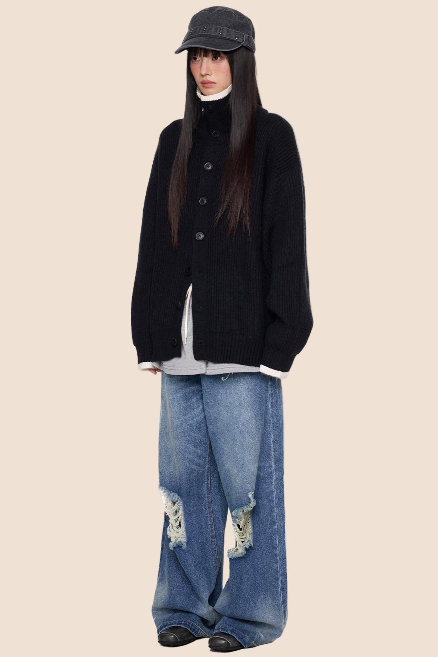 Vintage Stripe Knitted Cardigan