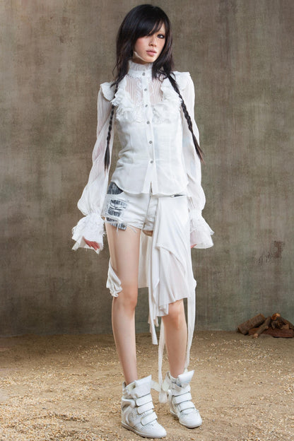 Chiffon Court Tunic Shirt