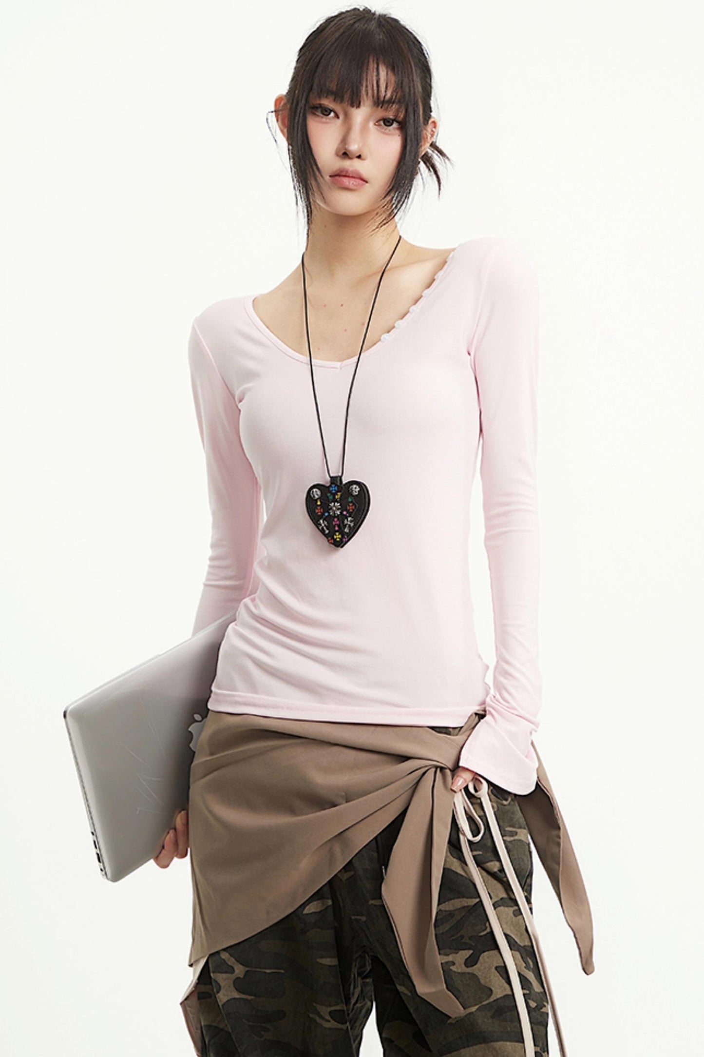 Vintage V-Neck Striped Tee