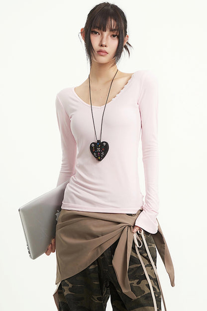 Vintage V-Neck Striped Tee