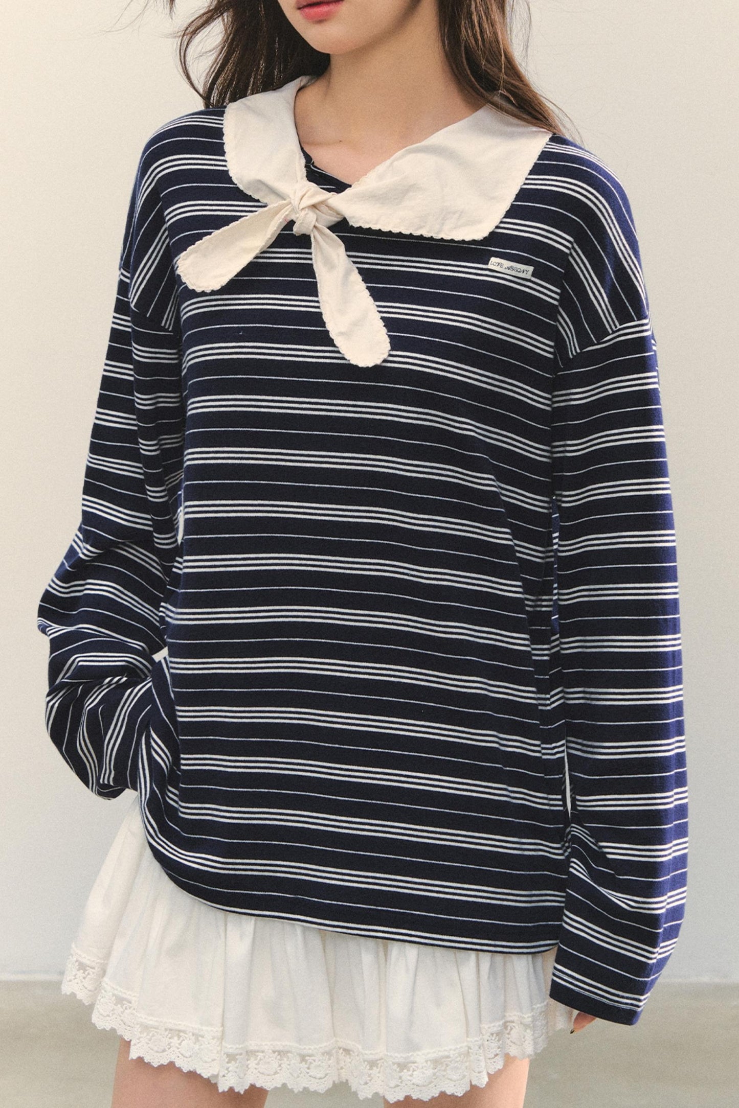 Striped Bow Tie T-Shirt Set-Up