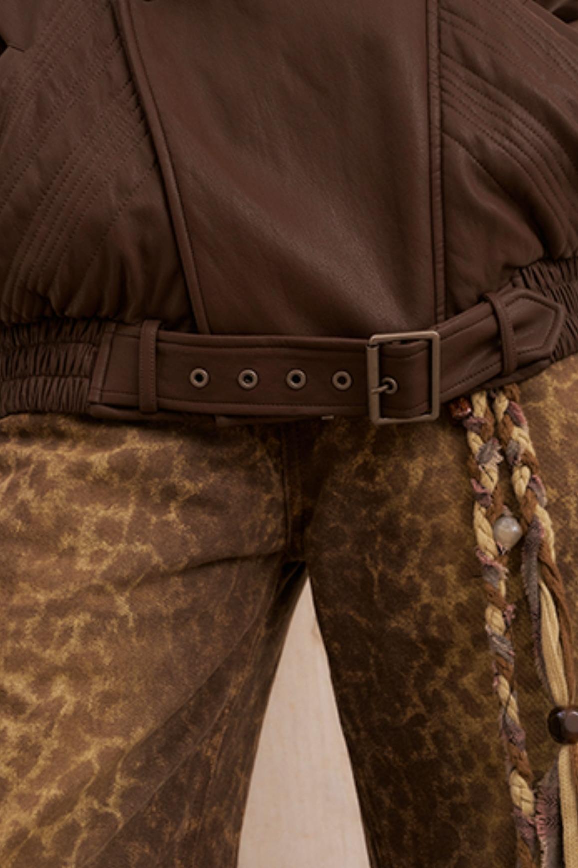 Fall Leopard Split Pants
