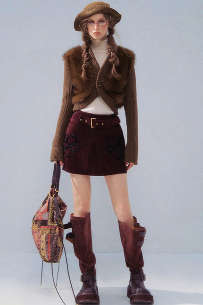 Retro Patchwork Knit Jacket