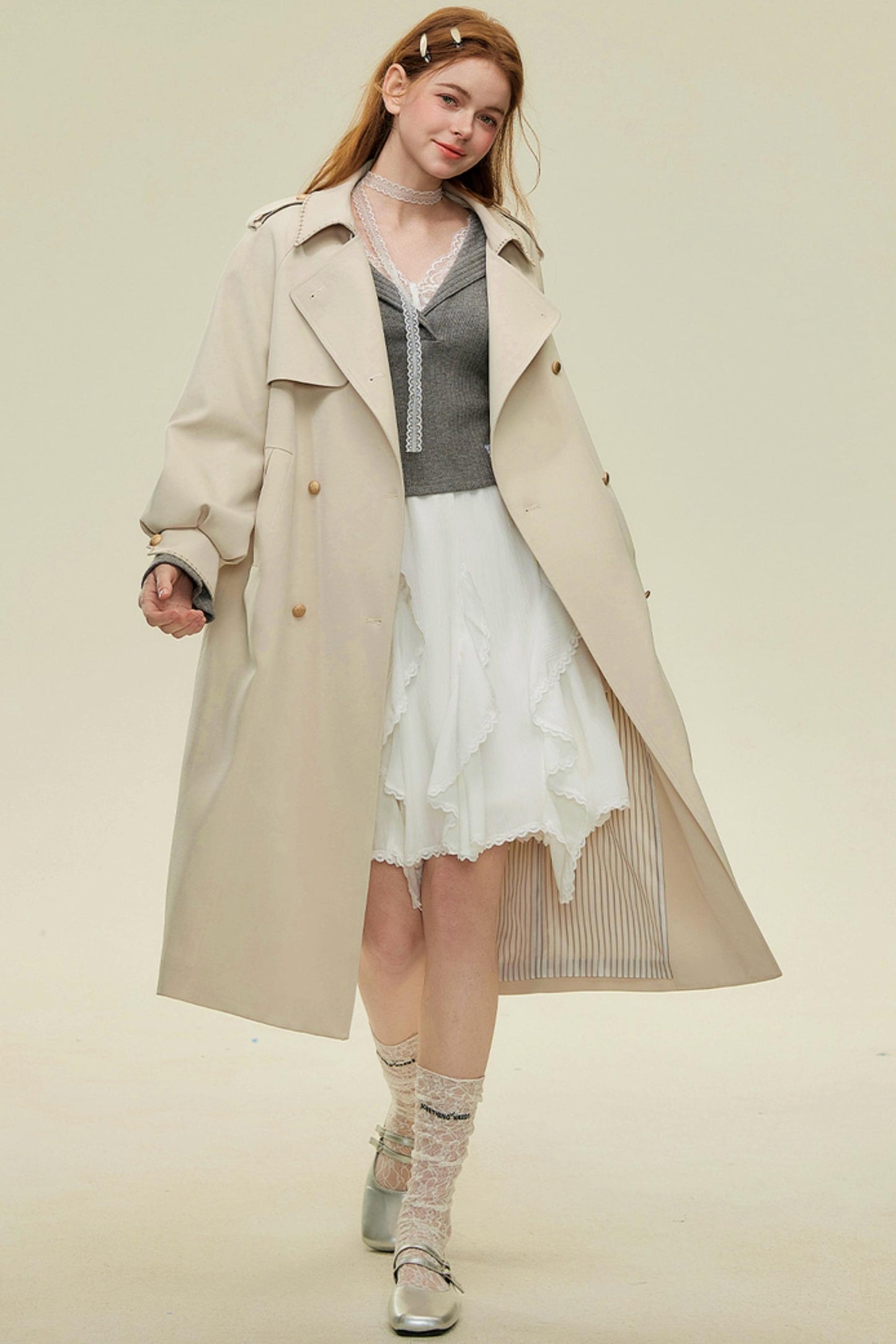 Irregular Lace Bustier A-Line Skirt