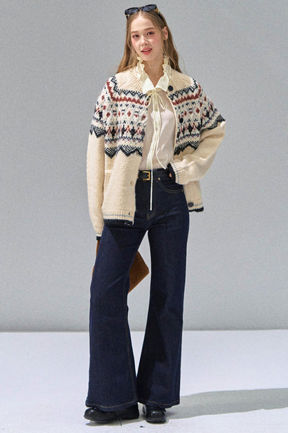 Luxury Fair Isle Sweater Jacket