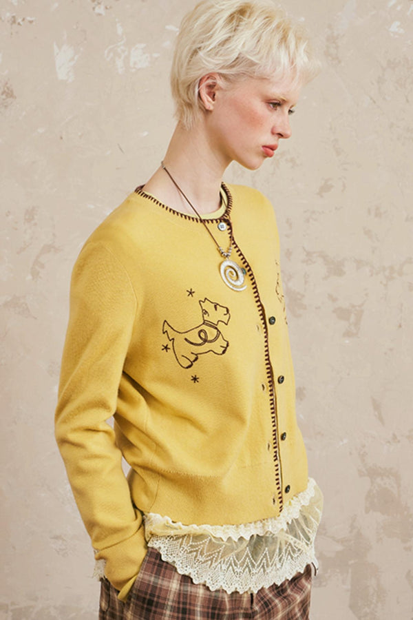 Shell Motif Warm Cardigan