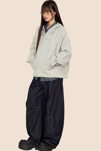 Lazy Vintage V-Neck Knit Sweater