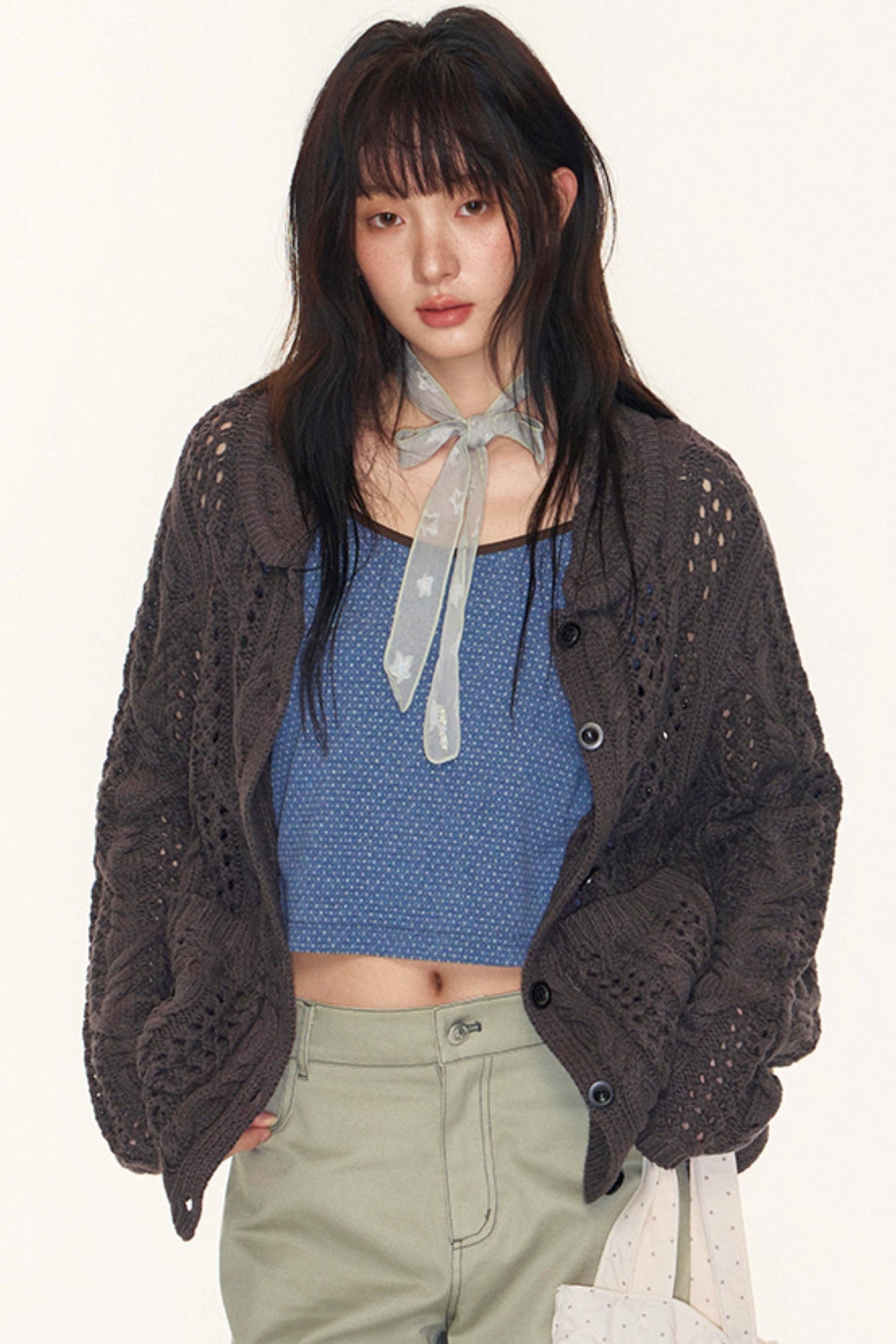 Vintage Petal Collar Cardigan