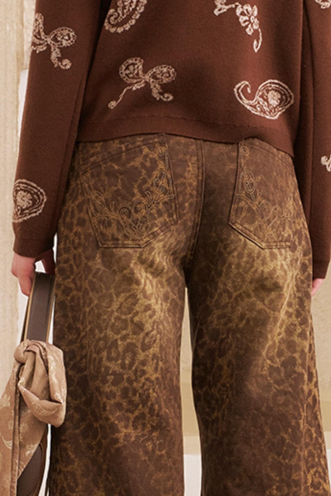 Fall Leopard Split Pants