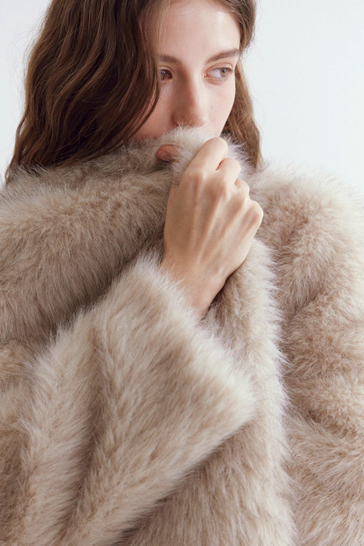 Stand Collar Eco-Friendly Fur Coat