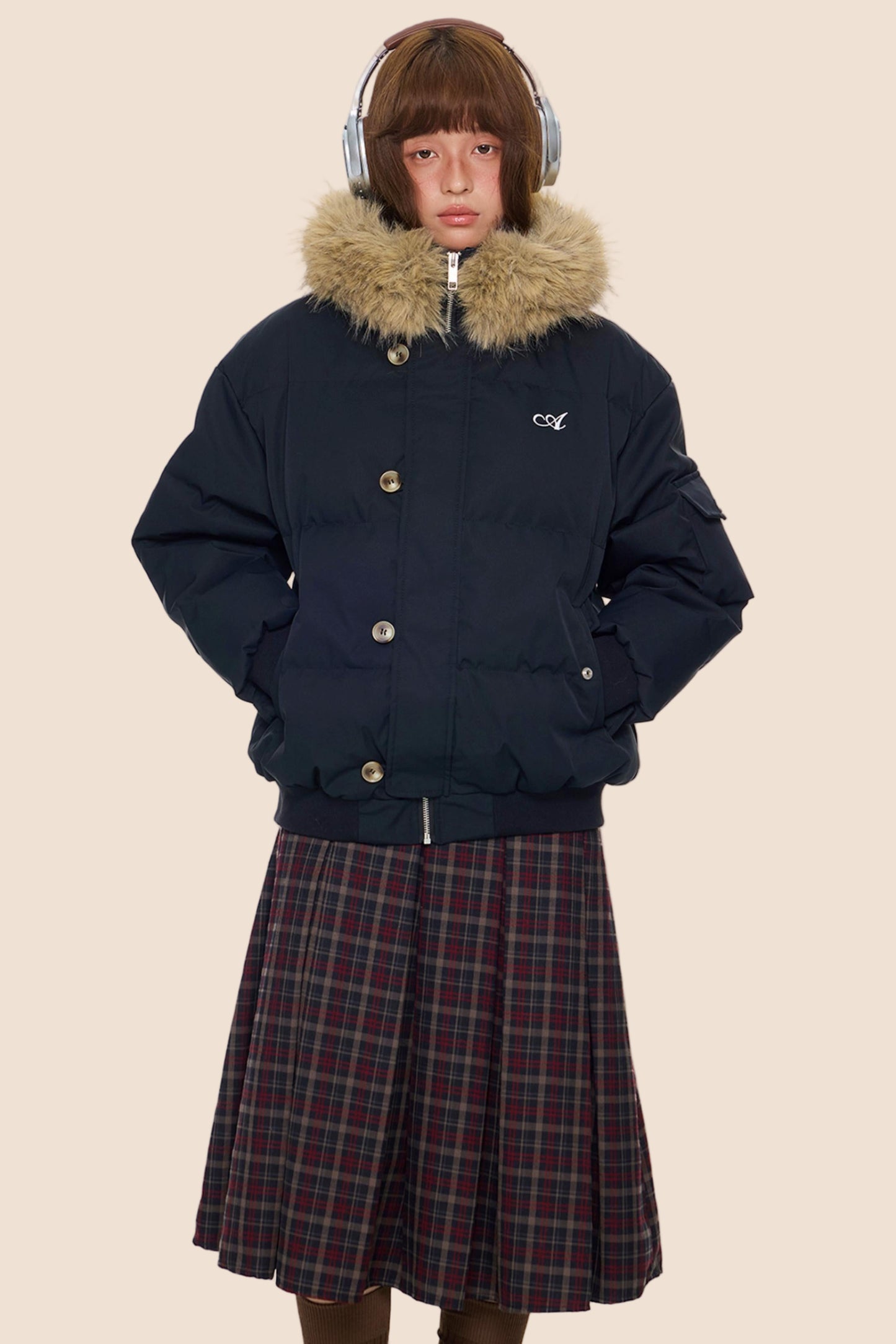 Large Fur Collar Hooded Jacket