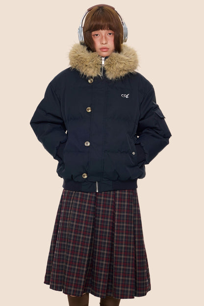 Large Fur Collar Hooded Jacket