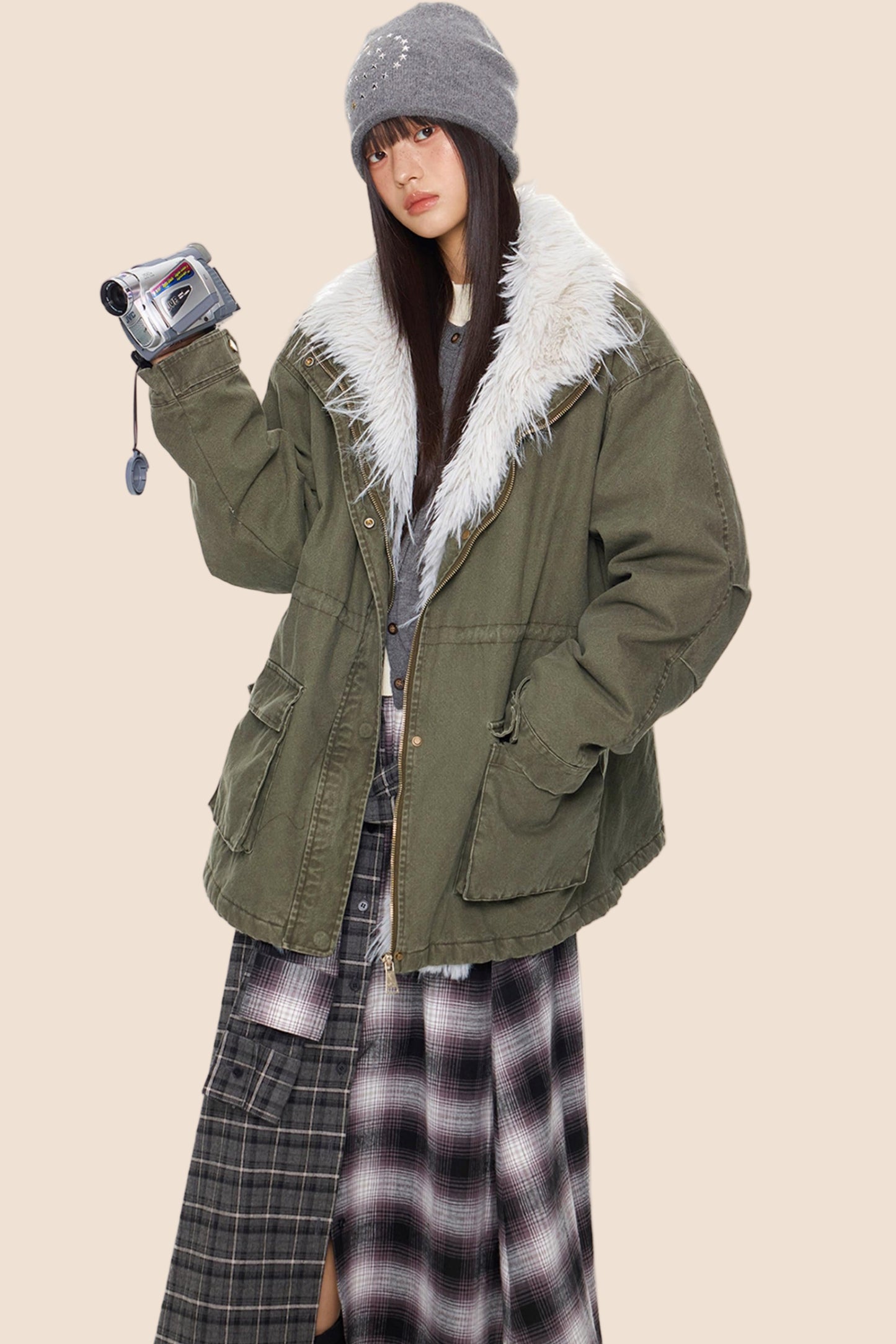 Fur Collar Vintage Jacket