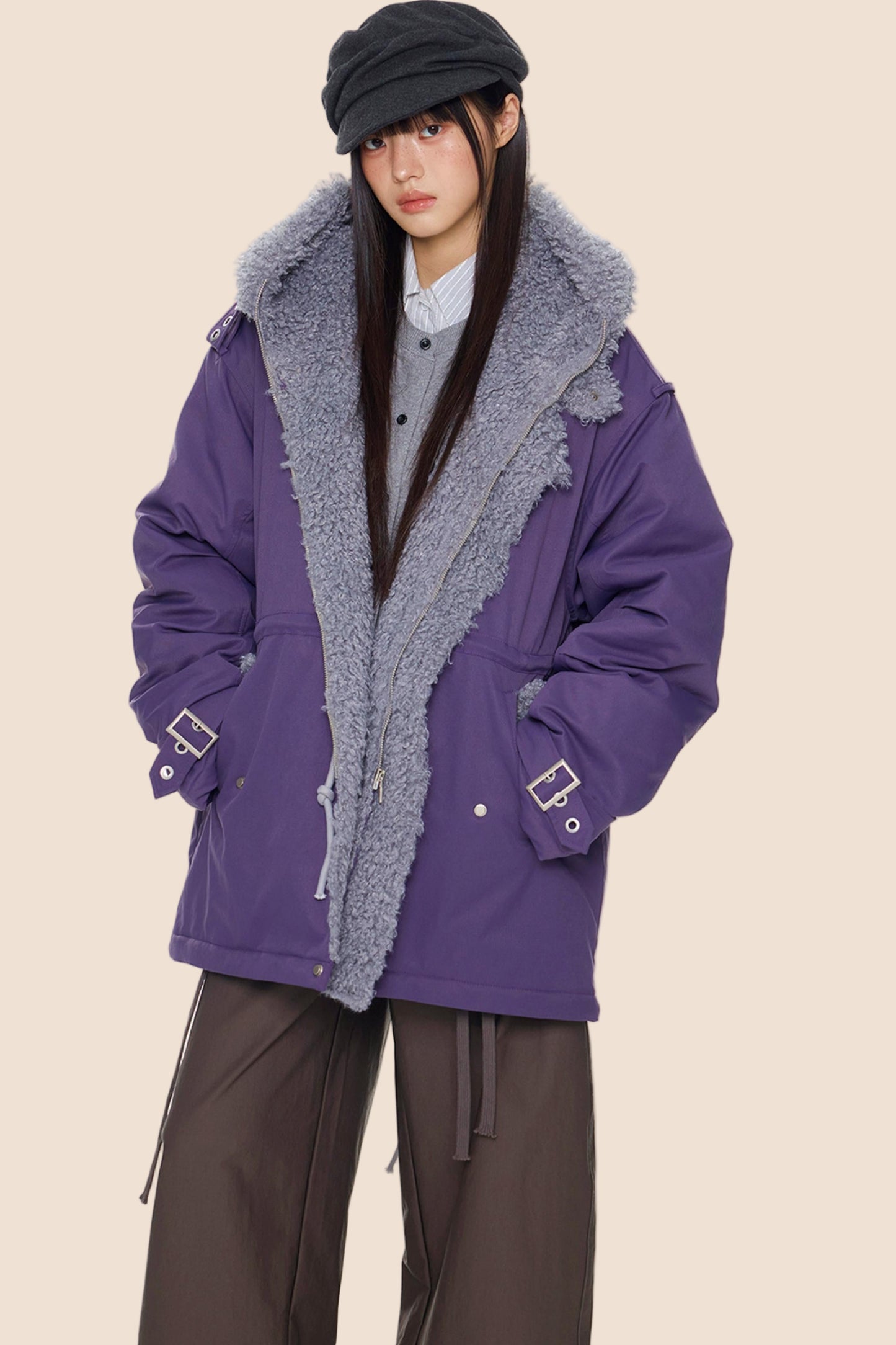 Furry Hooded Cotton Jacket