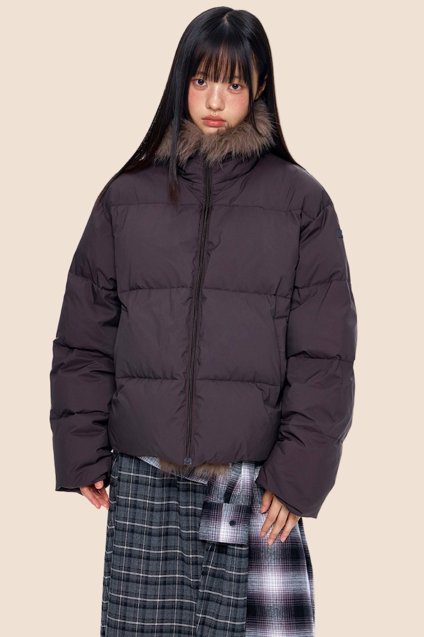 Retro Fur Collar Down Coat