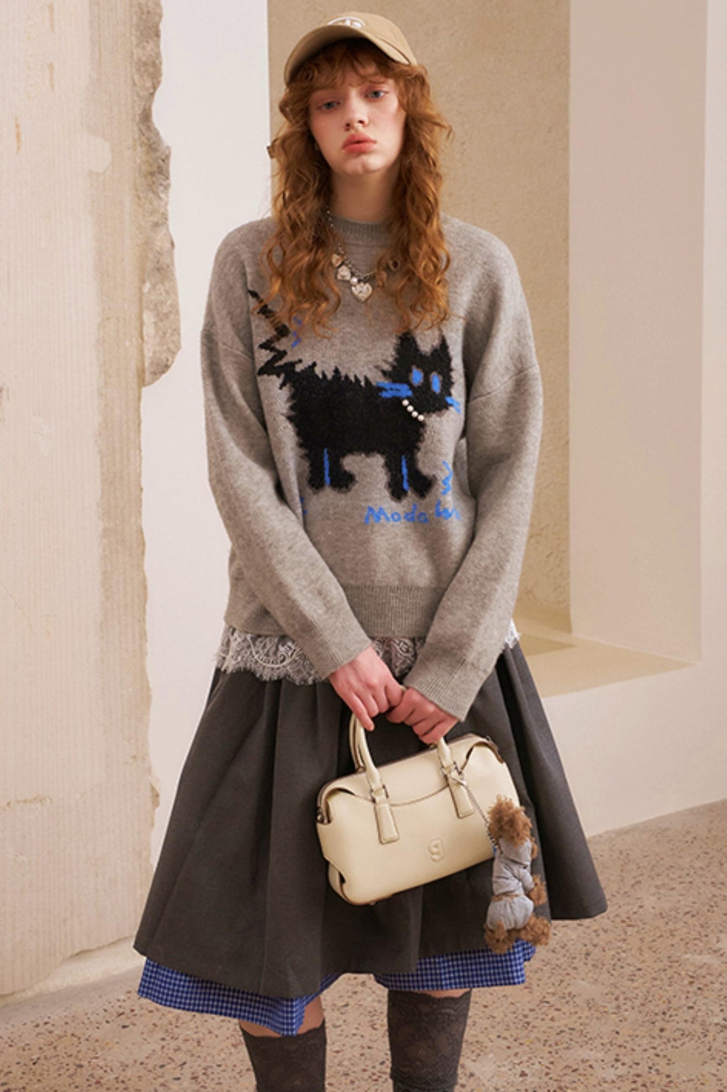 Pearl Kitten Pullover Top