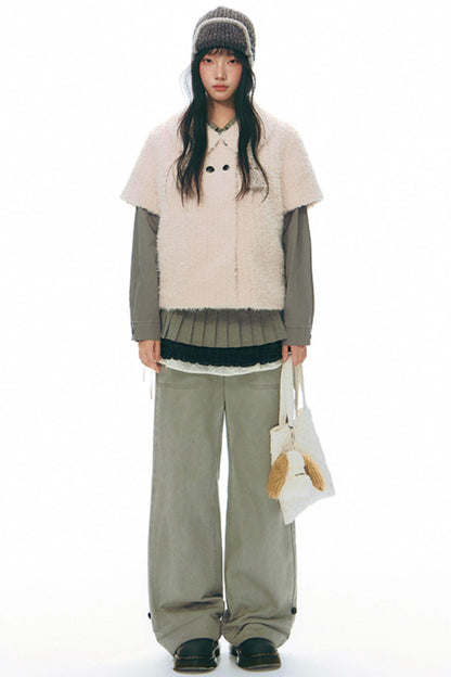 Distressed Doll Collar Cargo Coat