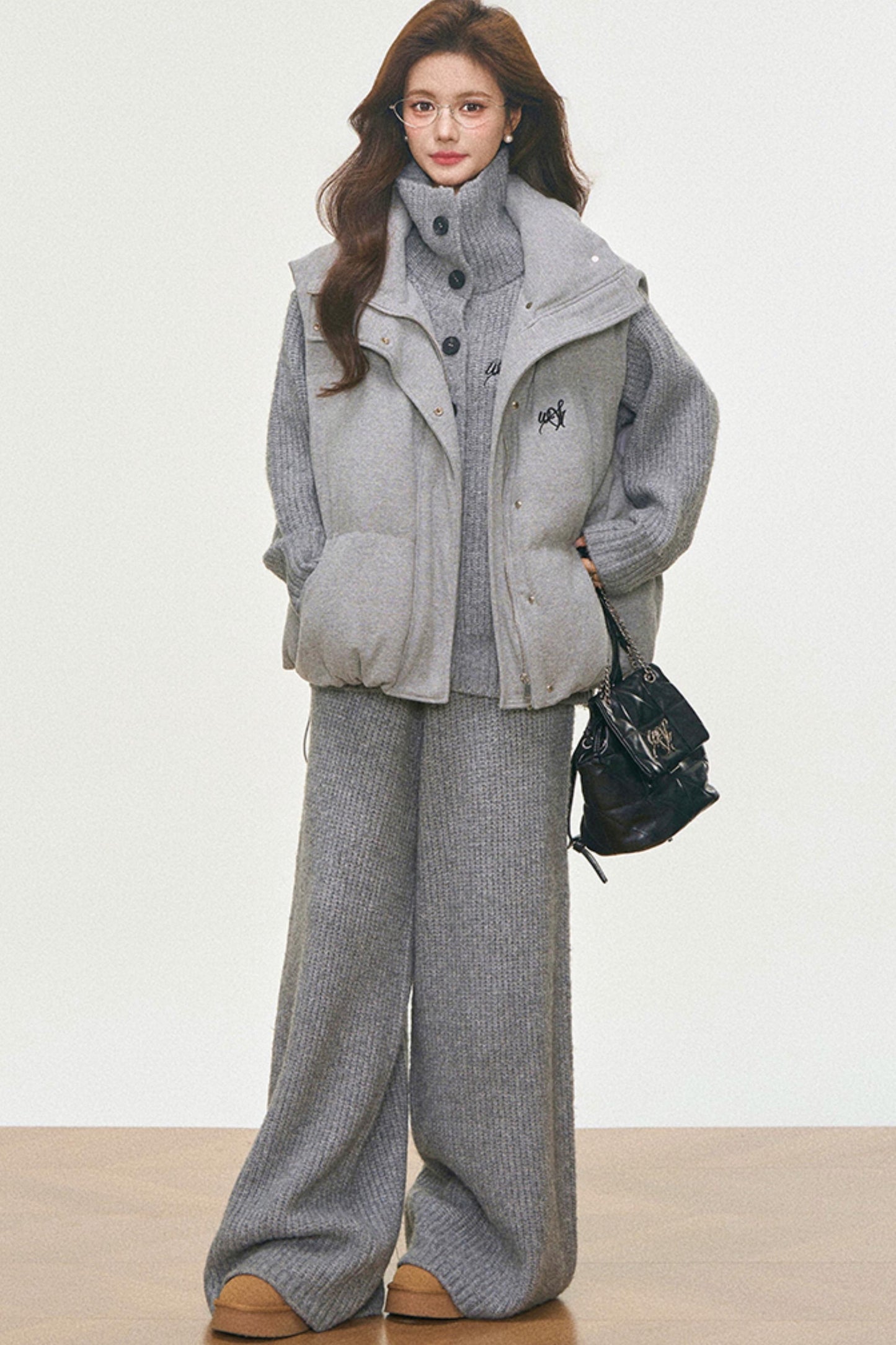 Knitted Vest And Coat Set-Up