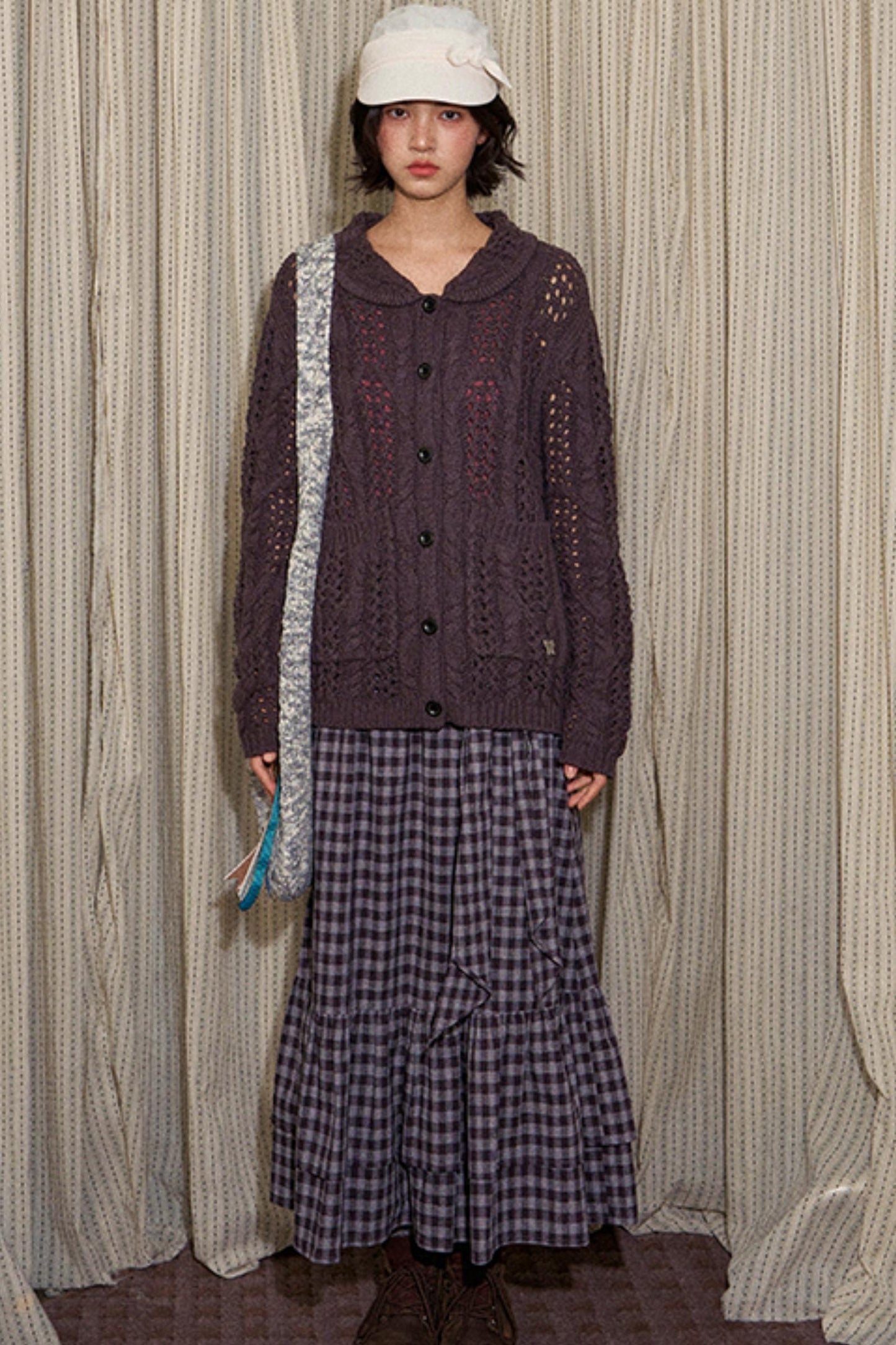 Plaid A-Line Maxi Skirt