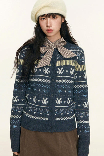 Original Plaid Embroidered Lace-Up Long Sleeve Shirt