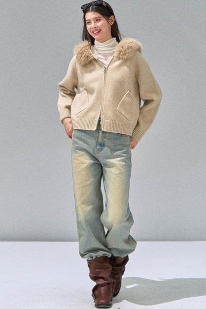 Luxury Knit Hooded Jacket