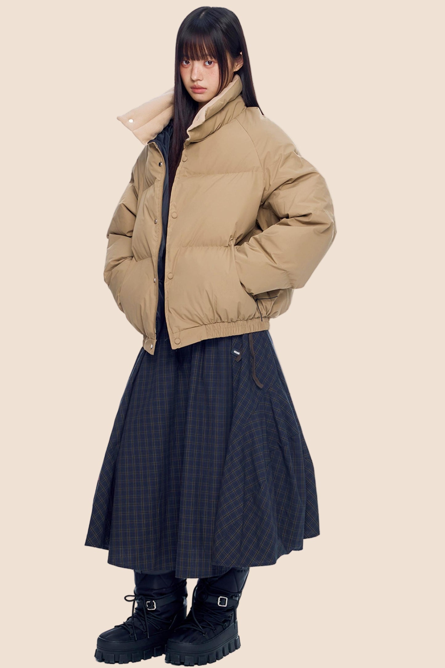 Color-Blocked Cotton Winter Jacket