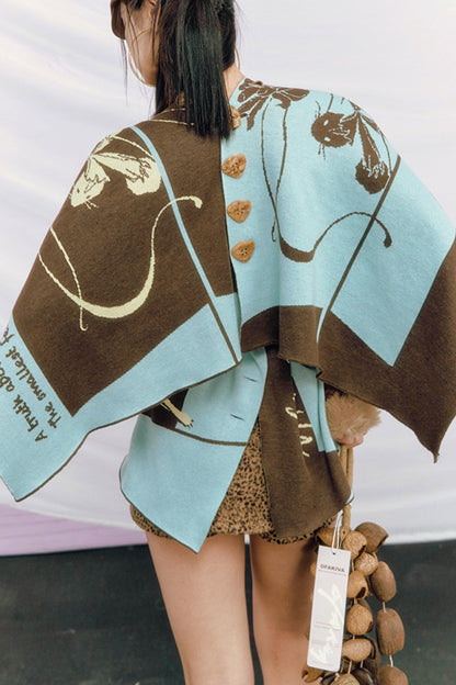 Purple Gold Hand-Painted Knitted Set-Up